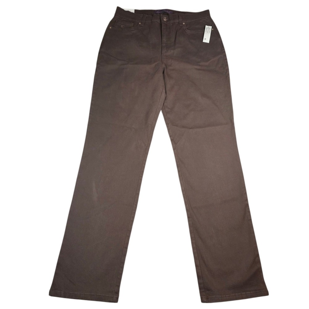 Gloria Vanderbilt Amanda Slimming Jeans Coffee Roast Brown Tapered Leg 12 Avg